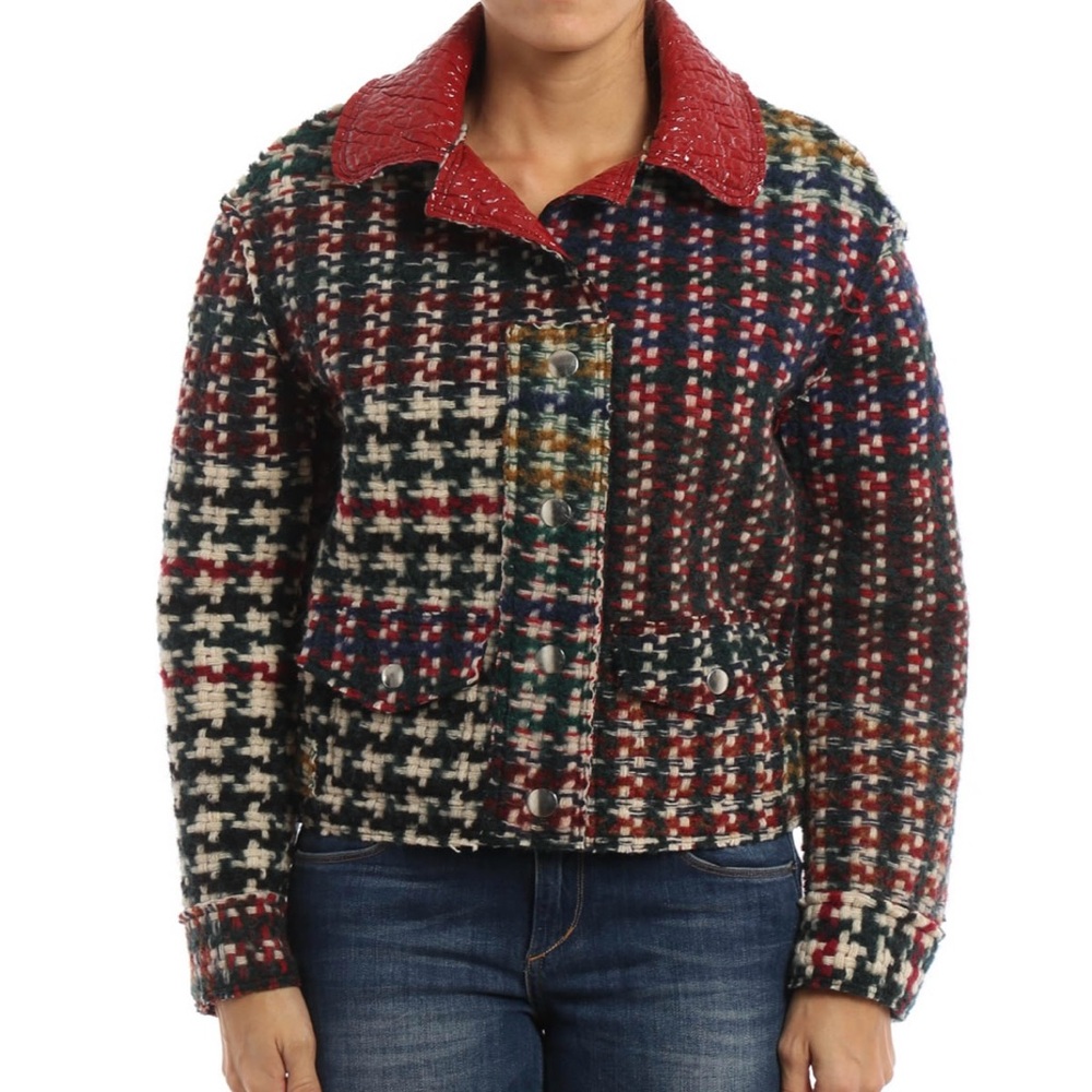 Isabel Marant Reversible Danke Multicolor Tweed Red Wool Jacket 36 RARE - Picture 3 of 5